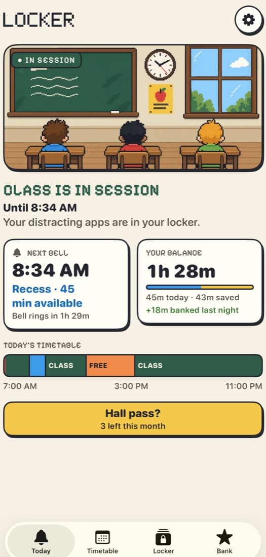 Locker Class screen